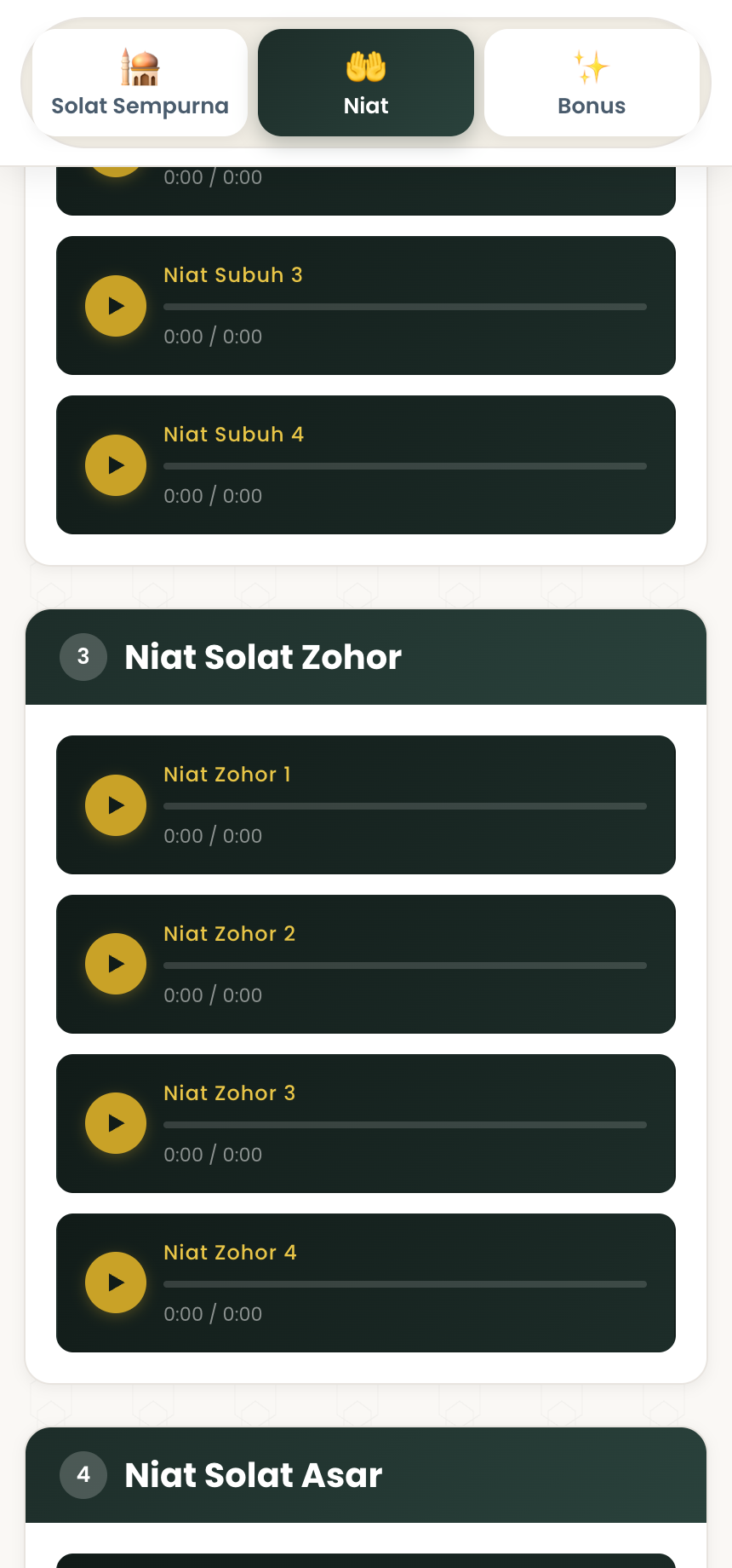 Paparan kandungan Niyyat 4