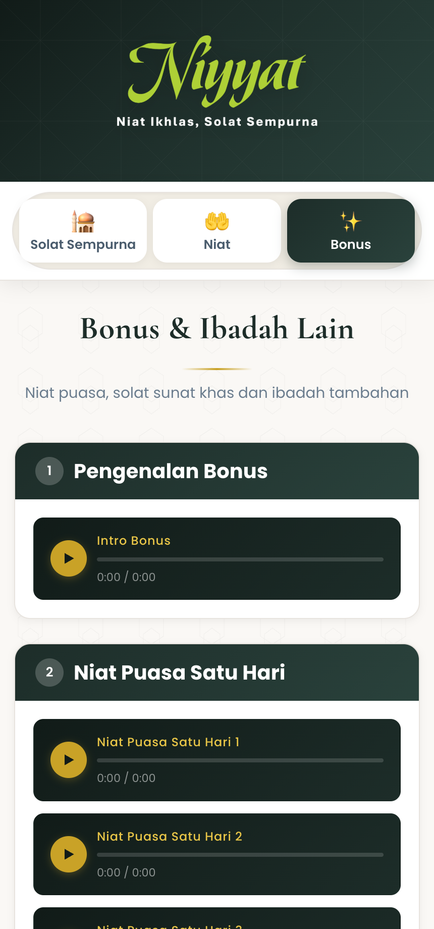 Paparan kandungan Niyyat 5