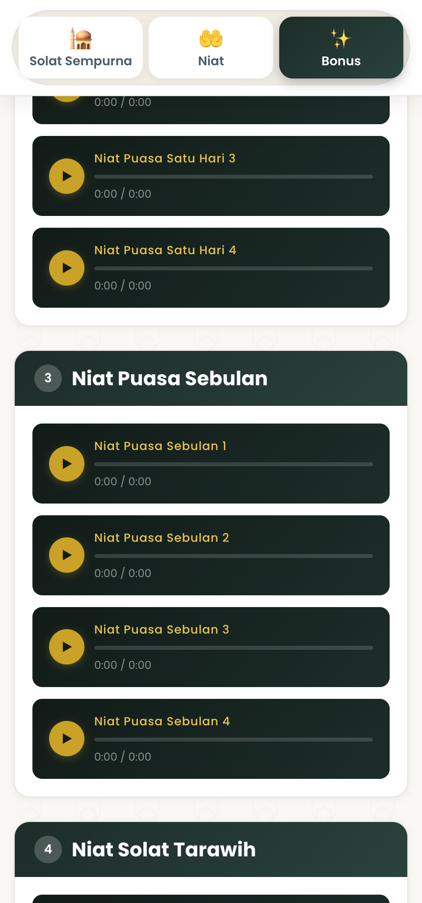 Paparan kandungan Niyyat 6